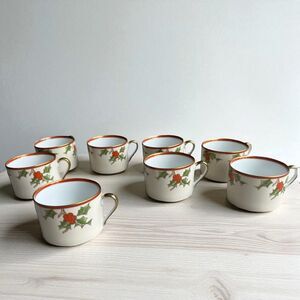 Vintage Fitz and Floyd “Christmas Holly” Cups tea mugs– Set of 8 unused new